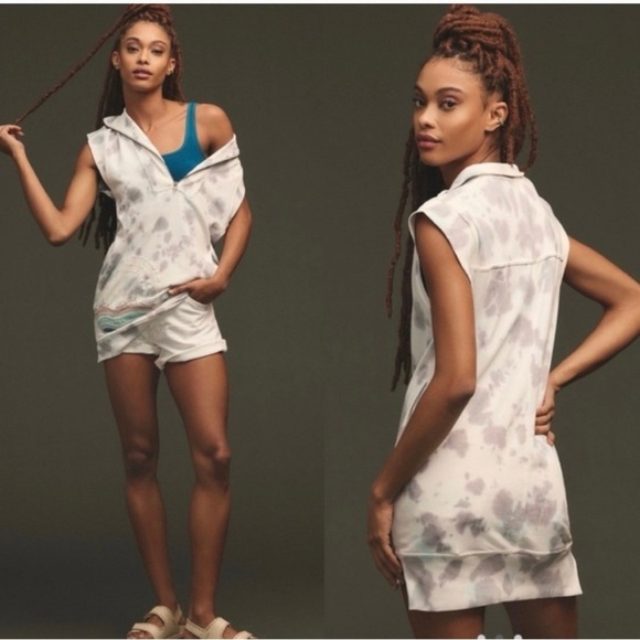 NWT Daily Practice by Anthropologie Embroidered Sleeveless Tunic Sweatsh… - Picture 1 of 13